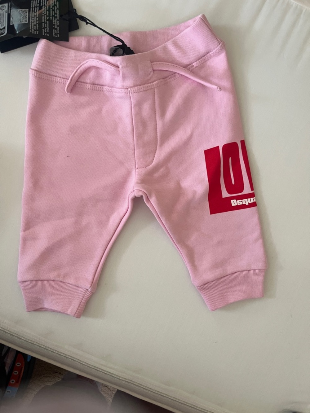 DSQUARED2 Pink Sweatpants with Red Logo